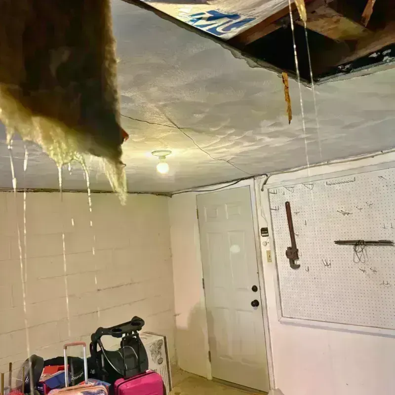 Before and after water damage restoration in North Chicago, IL